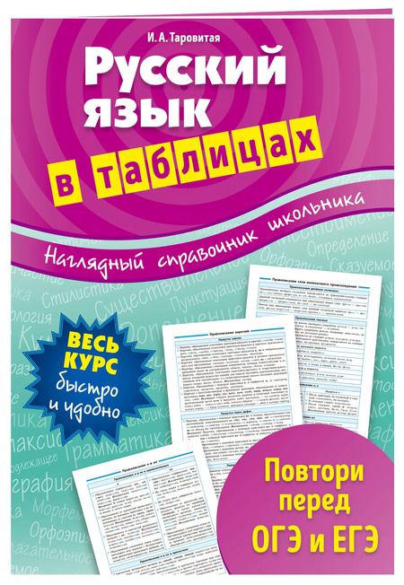 Фотография книги "Ирина Таровитая: Русский язык в таблицах"