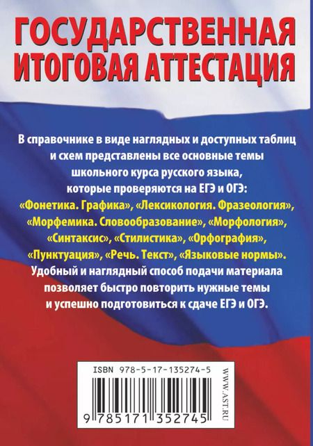 Фотография книги "Ирина Текучева: Русский язык. Краткий справочник в таблицах и схемах для подготовки к ЕГЭ и ОГЭ"