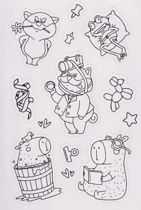 Фотография книги "Капибара и друзья. Стикербук-раскраска"