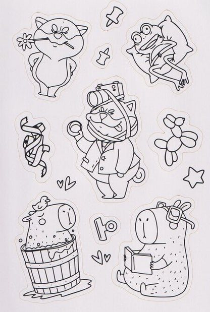 Фотография книги "Капибара и друзья. Стикербук-раскраска"