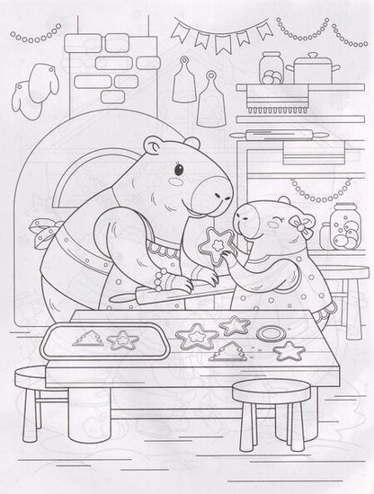 Фотография книги "Капибары и зимние истории: книжка-раскраска с наклейками"