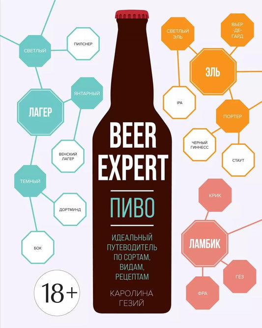 Обложка книги "Каролина Гезий: Beer Expert: Пиво. Идеальный путеводитель по сортам, видам, рецептам"