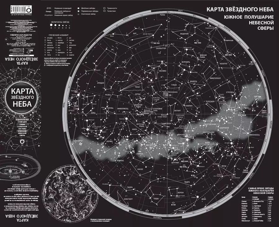 Обложка книги "Карта звездного неба (складная) A0"
