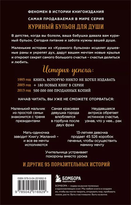 Фотография книги "Кэнфилд, Хансен, Ньюмарк: Куриный бульон для души. 101 лучшая история (покет)"
