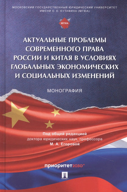 Обложка книги "Актуальные проблемы современного права России и Китая в условиях глобальных экономических и социальных изменений. Монография, русский язык/китайский язык"