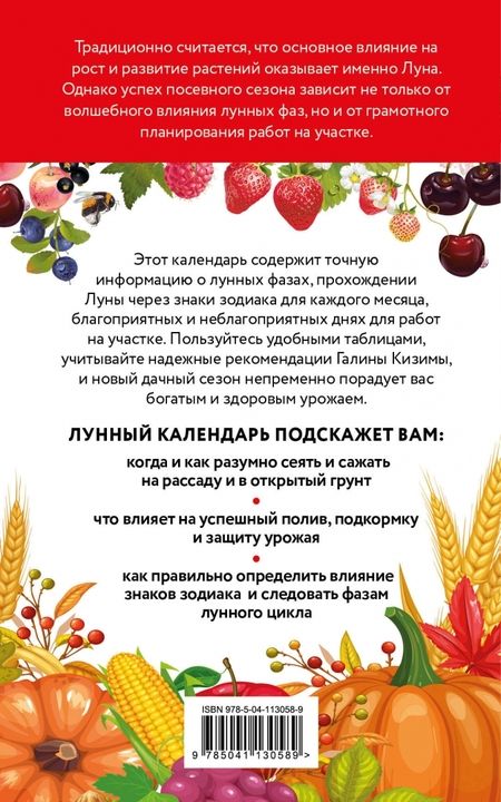 Фотография книги "Кизима: Лунный посевной календарь для любимых дачников 2021 от Галины Кизимы"