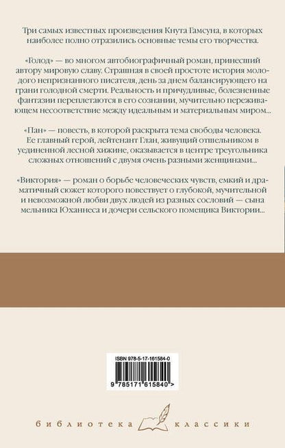 Фотография книги "Кнут Гамсун: Голод. Пан. Виктория"
