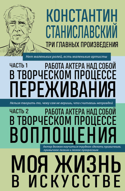 Обложка книги "Константин Станиславский: Работа актера над собой. Части 1, 2. Моя жизнь в искусстве"