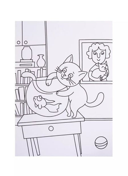 Фотография книги "Кошки и собаки. Раскраска"
