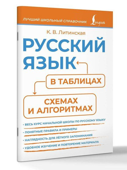 Фотография книги "Ксения Литинская: Русский язык в таблицах, схемах и алгоритмах"