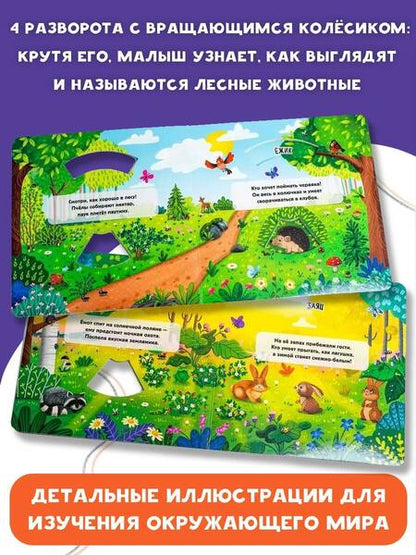 Фотография книги "Куракина: Книжка с колесиком Лесные зверята"