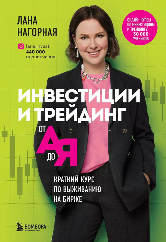 Обложка книги "Лана Нагорная: Инвестиции и трейдинг от А до Я. Краткий курс по выживанию на бирже"