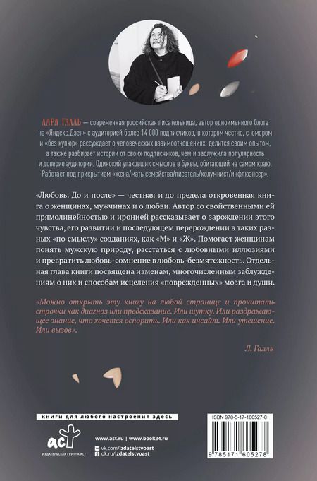 Фотография книги "Лара Галль: Любовь. До и после: о тебе, о нем и о том, как любовь-сомнение превращается в любовь-безмятежность"