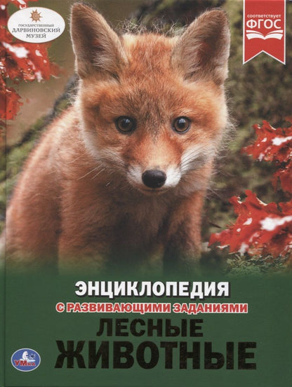 Обложка книги "Лесные животные. Энциклопедия с развивающими заданиями"