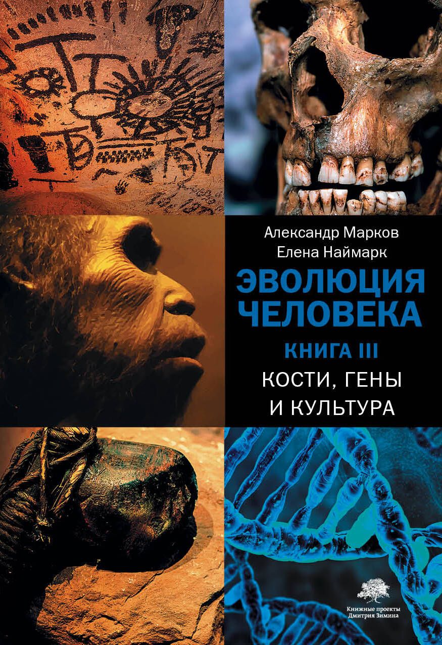 Обложка книги "Марков, Наймарк: Эволюция человека. В 3-х книгах. Книга 3. Кости, гены и культура"
