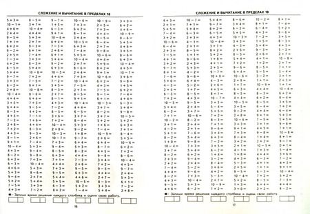 Фотография книги "Марта Кузнецова: Математика. 1 класс. Тренировочные примеры. Счет в пределах 10. ФГОС"