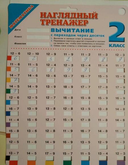 Фотография книги "Математика. 2 класс. Вычитание с переходом через десяток"