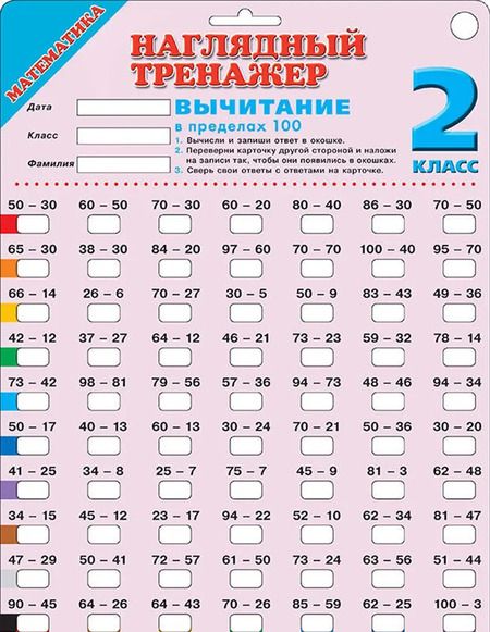 Фотография книги "Математика. 2 класс. Вычитание в пределах 100"