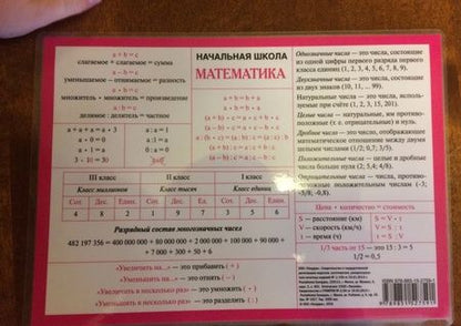 Фотография книги "Математика. Начальная школа. Справочные материалы (А5)"