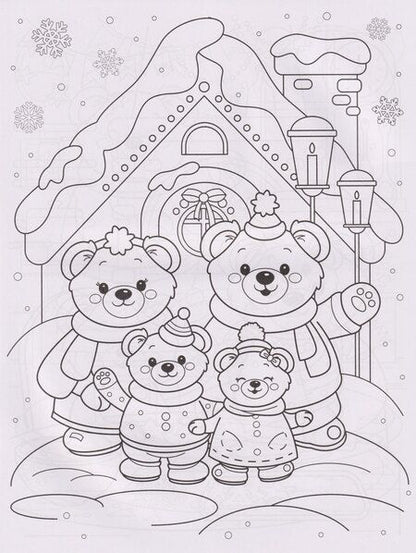 Фотография книги "Мишки и зимние истории: книжка-раскраска с наклейками"