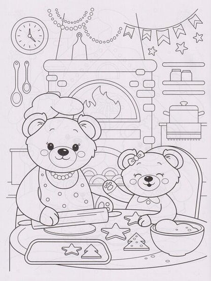 Фотография книги "Мишки и зимние истории: книжка-раскраска с наклейками"