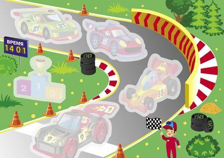 Фотография книги "Многоразовые водные раскраски. Выпуск 1 "Гонки""