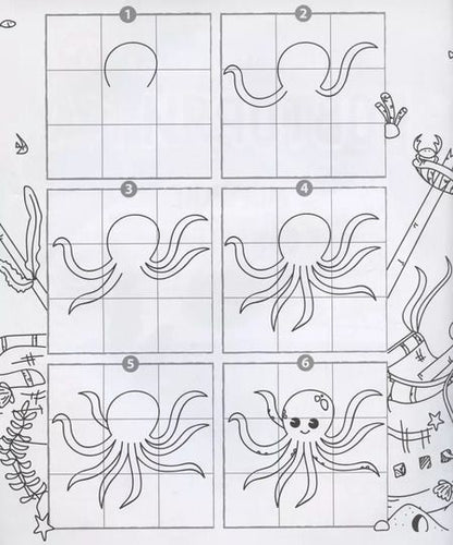 Фотография книги "Морские обитатели. Рисуем по клеточкам!"