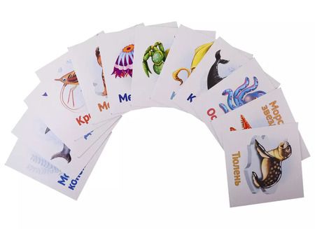 Фотография книги "Морские жители. Развивающие карточки"