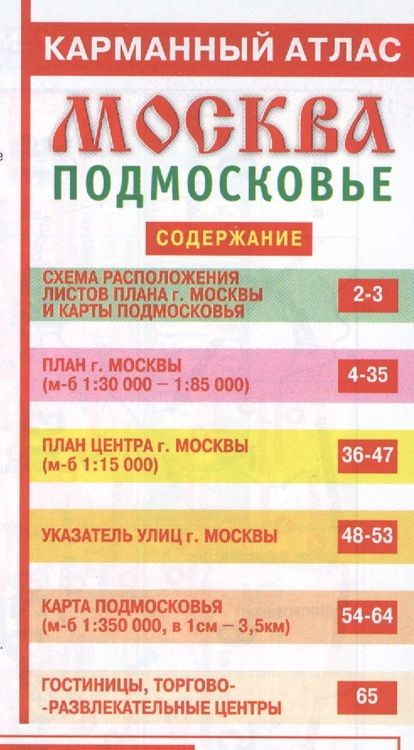 Фотография книги "Москва. Подмосковье. Карманный атлас"