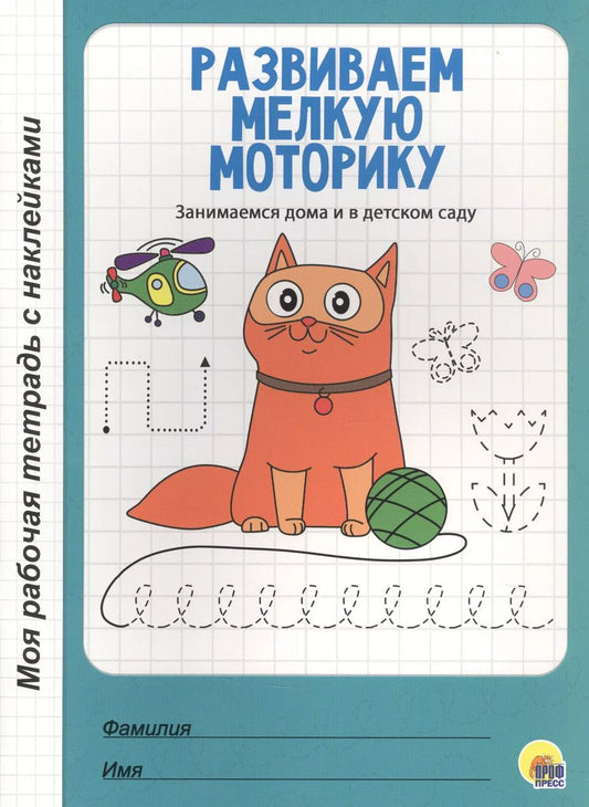Обложка книги "МОЯ РАБОЧАЯ ТЕТРАДЬ с наклейками. РАЗВИВАЕМ МЕЛКУЮ МОТОРИКУ"