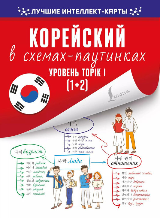 Обложка книги "Н. Финагина: Корейский в схемах-паутинках. Уровень TOPIK I (1+2)"