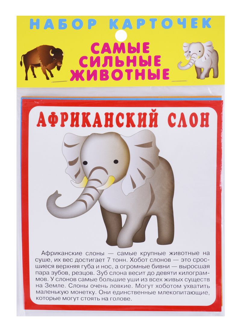 Обложка книги "Набор карточек "Самые сильные животные""