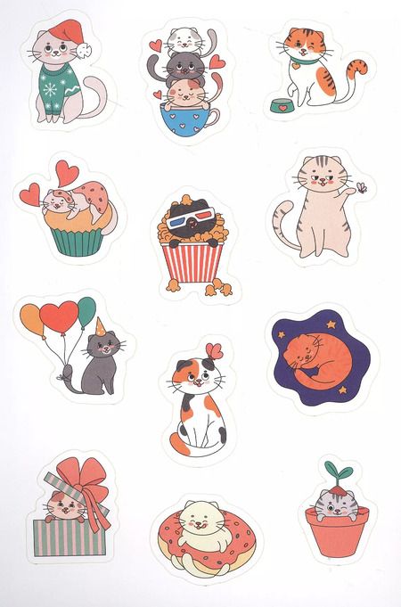 Фотография книги "Наклейки. 50 стикеров котиков"