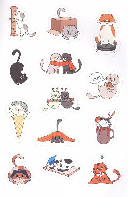 Фотография книги "Наклейки. 50 стикеров котиков"