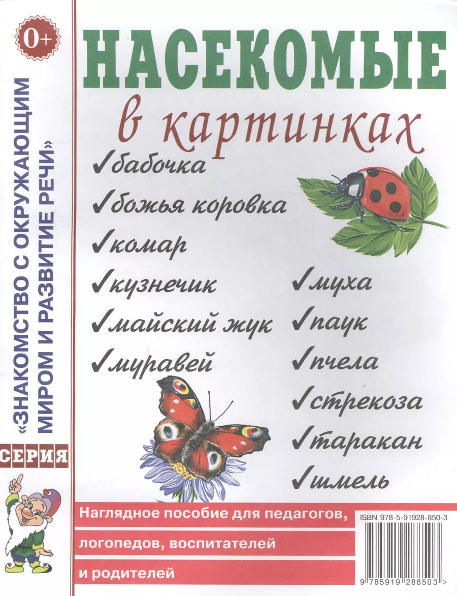 Обложка книги "Насекомые в картинках. Наглядное пособие для педагогов, логопедов, воспитателей и родителей"