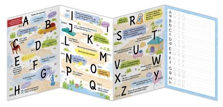 Фотография книги "Наталья Беринг: Учим английский алфавит. Книжка-раскладушка + методическое пособие"