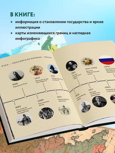 Фотография книги "Наталья Феоктистова: История России. Визуальная энциклопедия в иллюстрациях, картах и инфографике"