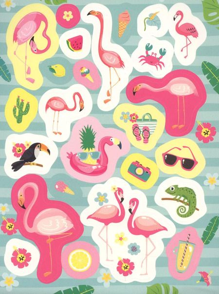 Фотография книги "Наталья Котятова: 100 наклеек. Фламинго"