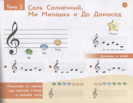 Фотография книги "Наталья Коваленко: Веселая музыкальная грамота: альбом №2 по сольфеджио и фортепиано для детей"