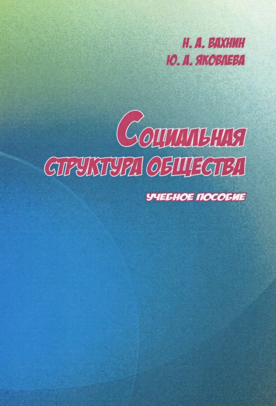 Обложка книги "Николай Вахнин: Социальная структура общества"