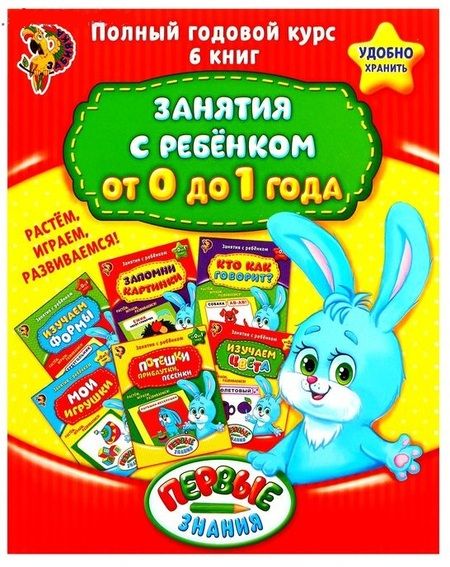 Фотография книги "Обучающие книги. Полный годовой курс. Занятия с ребенком от 0 до 1 года. Комплект из 6 книг"