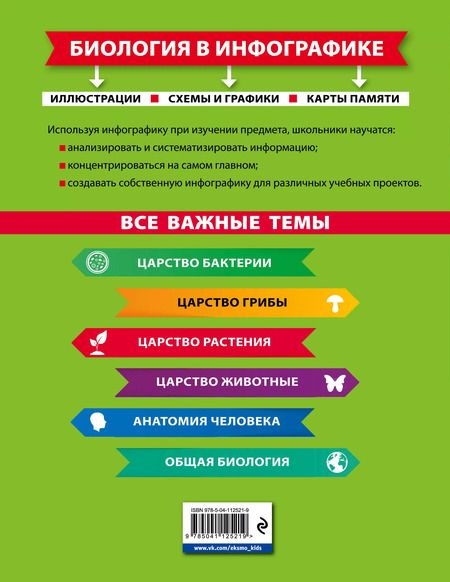 Фотография книги "Оксана Мазур: Биология в инфографике"