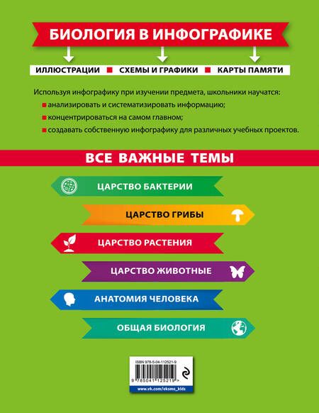 Фотография книги "Оксана Мазур: Биология в инфографике"