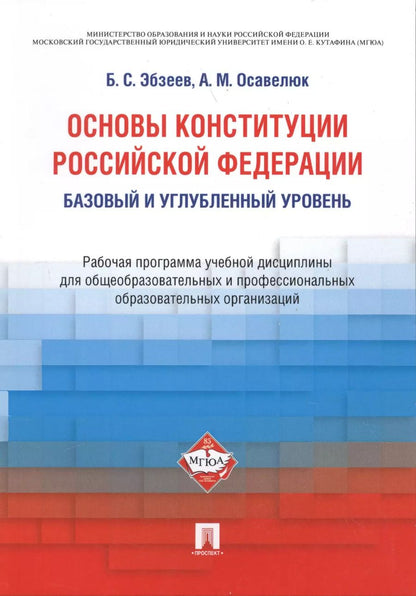 Обложка книги "Основы Конституции Российской Федерации. Рабочая программа учебной дисциплины. Базовый и углубленный"