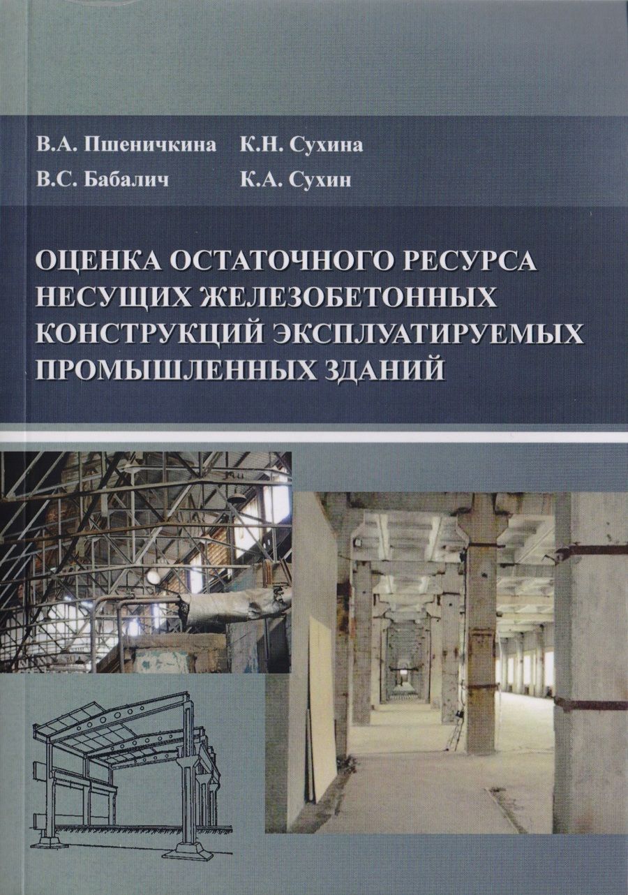Обложка книги "Оценка остаточного ресурса несущих железобетонных конструкций эксплуатируемых промышленных зданий"