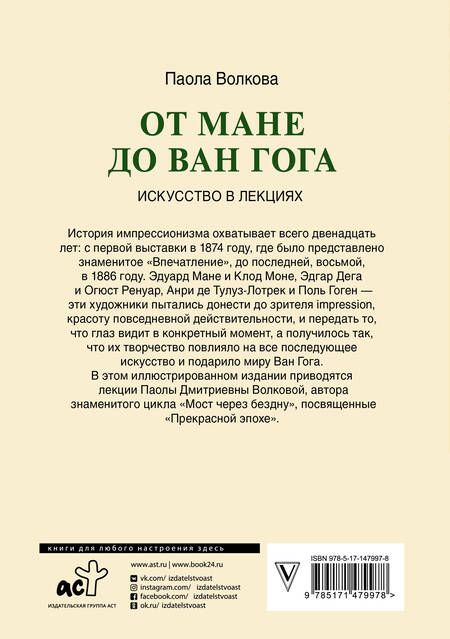 Фотография книги "Паола Волкова: От Мане до Ван Гога — самая человечная живопись"