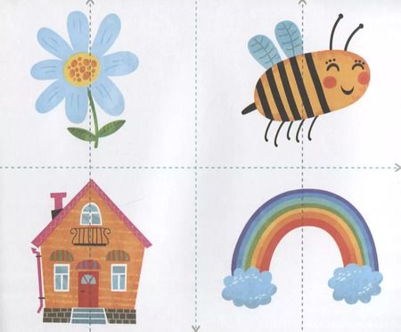 Фотография книги "Первые картинки. Разрезные карточки-половинки. 32 карточкм. 64 половинки"