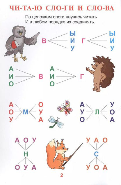 Фотография книги "Первые слоги, слова, предложения. Крупные буквы. Читаем по слогам"