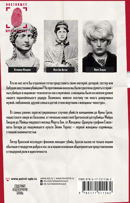 Фотография книги "Питер Вронский: Женщины - серийные убийцы: как и почему они становятся монстрами"