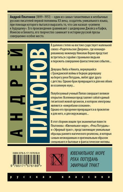 Фотография книги "Платонов: Ювенильное море. Река Потудань. Эфирный тракт"
